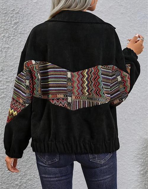 Load image into Gallery viewer, Embroidered Collared Neck Snap Down Jacket
