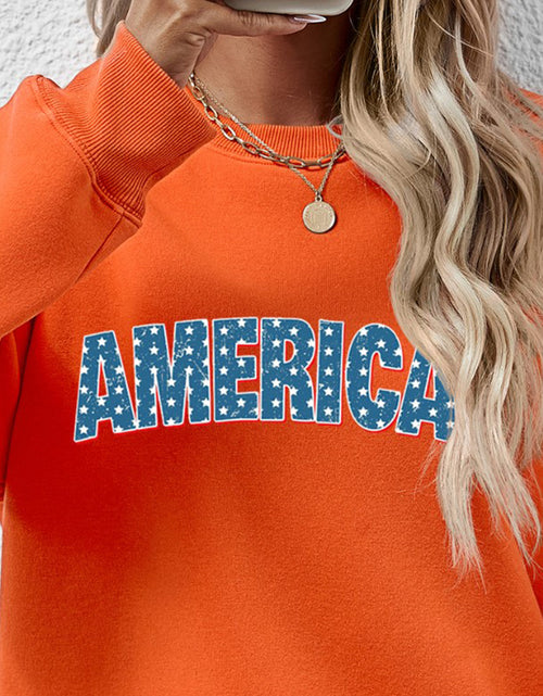 Load image into Gallery viewer, AMERICA Round Neck Dropped Shoulder Sweatshirt
