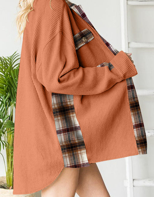 Load image into Gallery viewer, Plaid Button Down Collared Jacket
