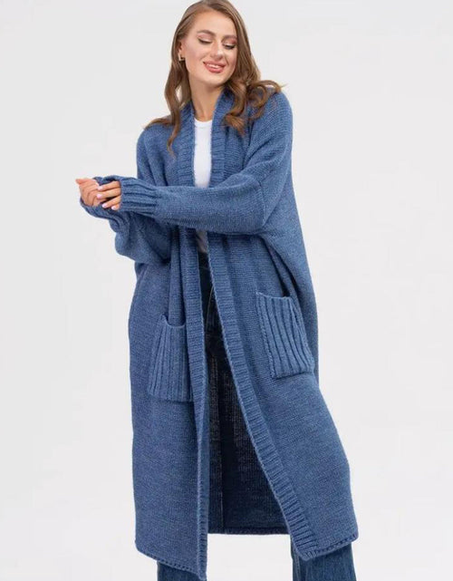 Load image into Gallery viewer, Pocketed Open Front Long Sleeve Longline Cardigan
