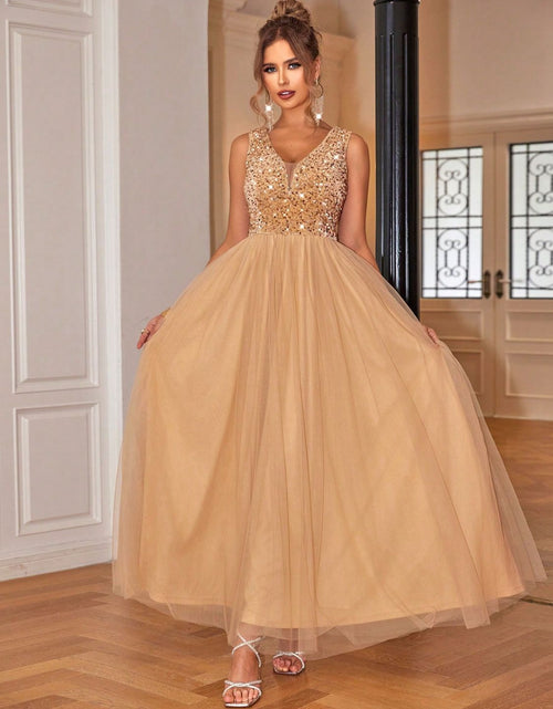 Load image into Gallery viewer, Sequin V-Neck Sleeveless Dress
