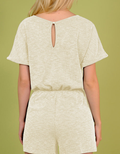 Load image into Gallery viewer, Round Neck Short Sleeve Romper with Pockets
