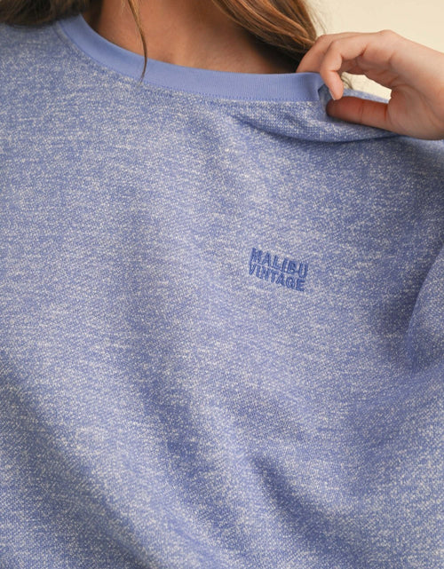 Load image into Gallery viewer, Mable Round Neck Letter Embroidery Crop Sweatshirt
