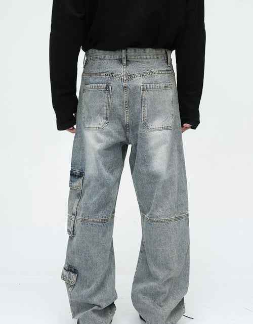 Load image into Gallery viewer, Wide Leg Jeans with Cargo Pockets
