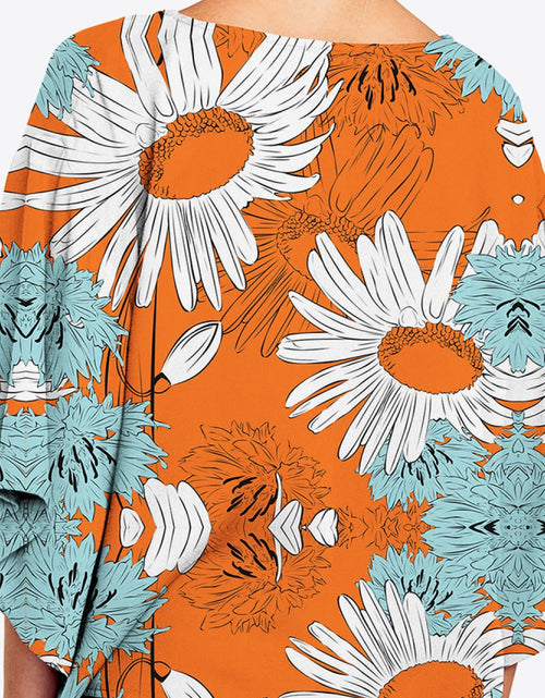 Load image into Gallery viewer, Shiny Printed Deep V Tie Hem Blouse
