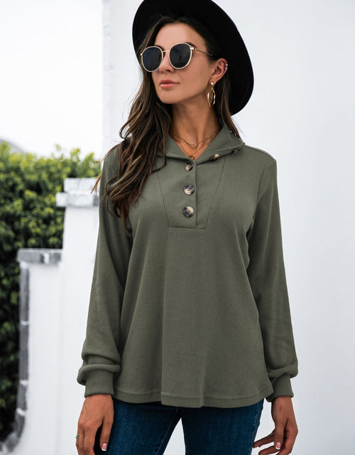 Load image into Gallery viewer, Half Button Long Sleeve T-Shirt
