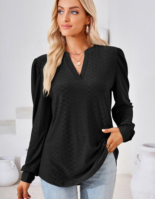 Load image into Gallery viewer, V-Neck Puff Sleeve Blouse
