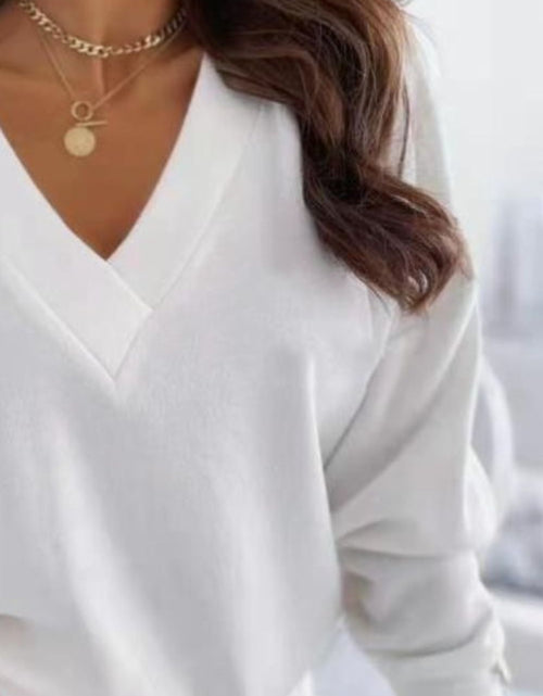 Load image into Gallery viewer, V-Neck Long Sleeve Sweatshirt
