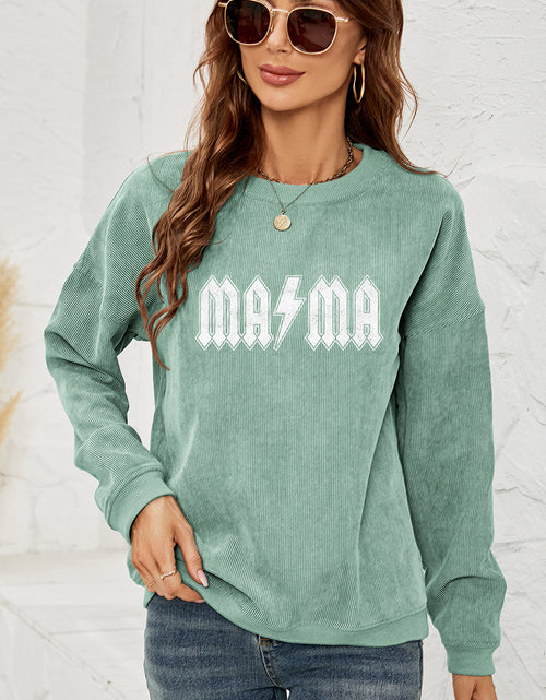 Load image into Gallery viewer, MAMA Graphic Dropped Shoulder Sweatshirt
