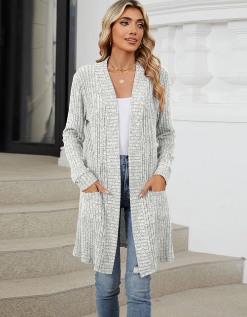 Load image into Gallery viewer, Open Front Long Sleeve Cardigan
