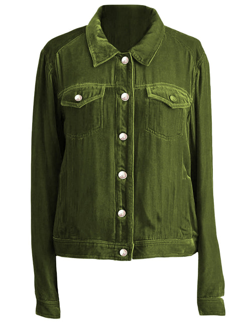Load image into Gallery viewer, Button Up Long Sleeve Jacket with Chest Pockets

