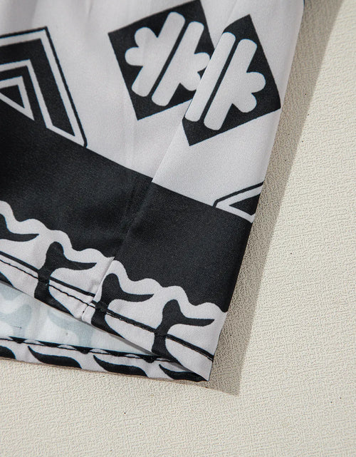 Load image into Gallery viewer, Tiered Printed Notched Half Sleeve Dress
