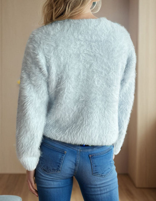 Load image into Gallery viewer, Heart Button Round Neck Cardigan
