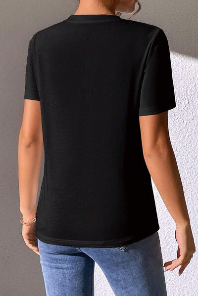 Load image into Gallery viewer, Heart Sequin Round Neck Short Sleeve T-Shirt
