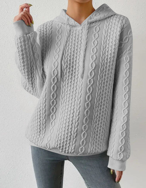 Load image into Gallery viewer, Drawstring Drop Shoulder Long Sleeve Hoodie
