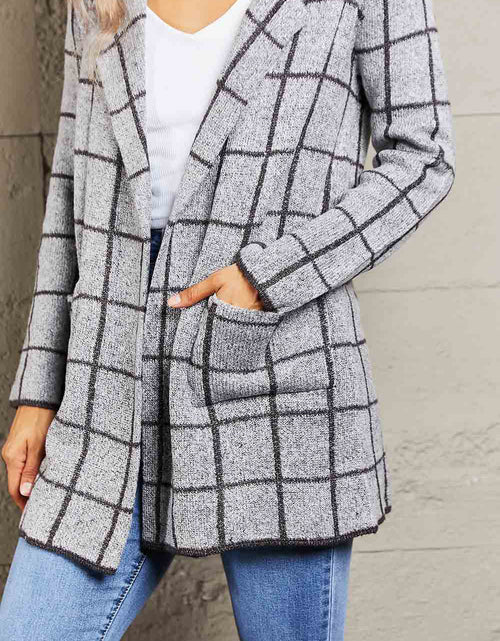 Load image into Gallery viewer, Printed Open Front Lapel Collar Cardigan with Pockets
