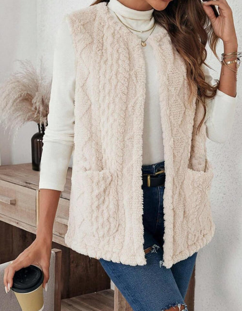 Load image into Gallery viewer, Fuzzy Open Front Vest with Pockets

