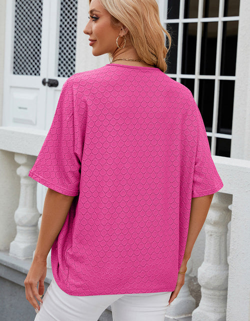 Load image into Gallery viewer, Eyelet Open Front Half Sleeve Cardigan

