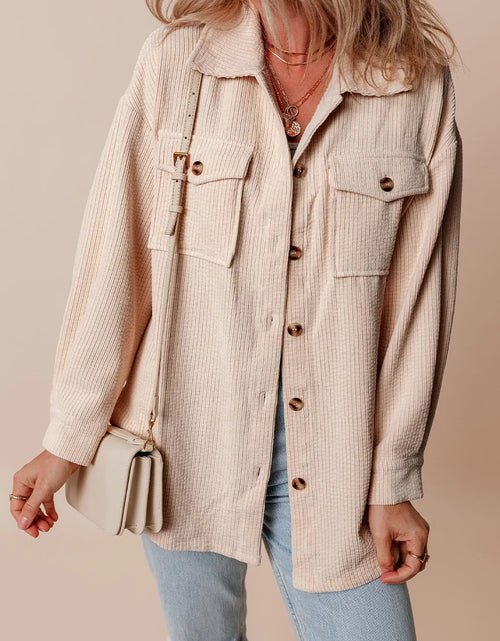 Load image into Gallery viewer, Pocketed Button Up Dropped Shoulder Shacket
