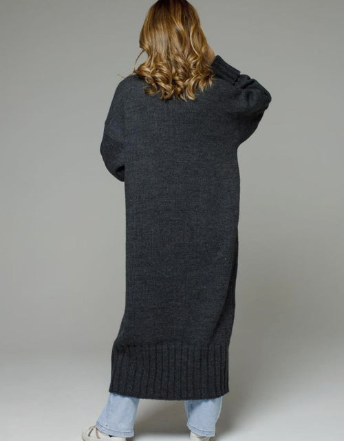Load image into Gallery viewer, Pocketed Open Front Dropped Shoulder Cardigan
