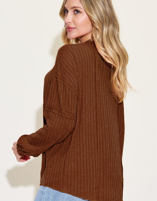 Load image into Gallery viewer, Basic Bae Full Size Ribbed Round Neck Long Sleeve T-Shirt
