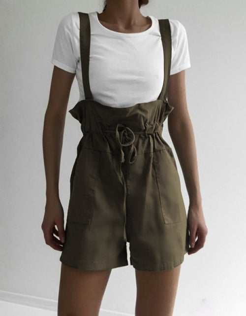 Load image into Gallery viewer, Drawstring Wide Strap Overalls with Pockets
