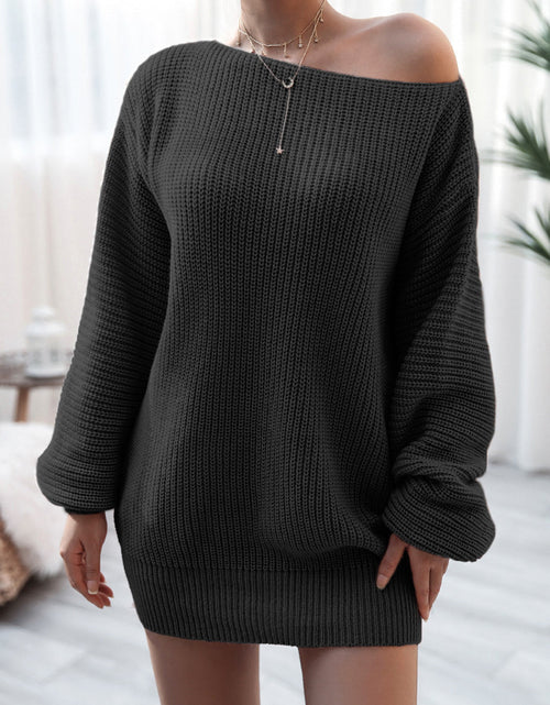Load image into Gallery viewer, Rib-Knit Mini Sweater Dress
