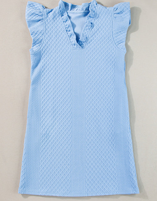Load image into Gallery viewer, Ruffled V-Neck Cap Sleeve Mini Dress
