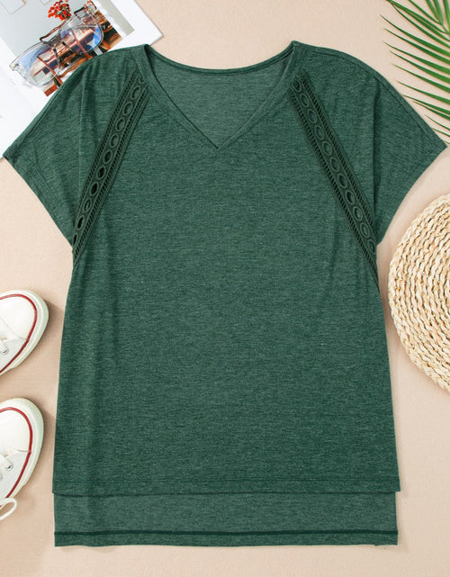 Load image into Gallery viewer, Heathered V-Neck Short Sleeve T-Shirt
