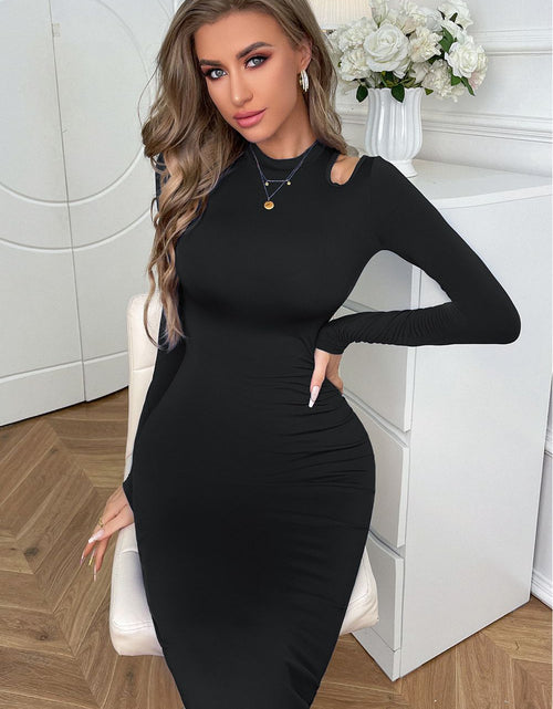 Load image into Gallery viewer, Cutout Long Sleeve Pencil Dress
