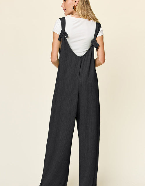 Load image into Gallery viewer, Double Take Full Size Texture Sleeveless Wide Leg Jumpsuit
