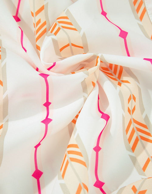 Load image into Gallery viewer, Printed Ruffled Notched Loose Dress
