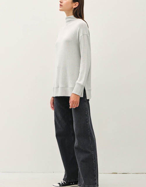 Load image into Gallery viewer, Be Cool Side Slit Mock Neck Long Sleeve Tunic Top
