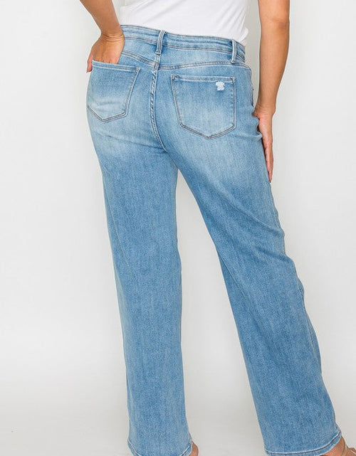 Load image into Gallery viewer, bytos Full Size Distressed High Rise Straight Jeans
