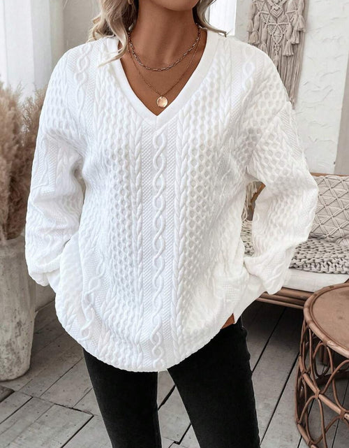 Load image into Gallery viewer, V-Neck Long Sleeve Sweatshirt
