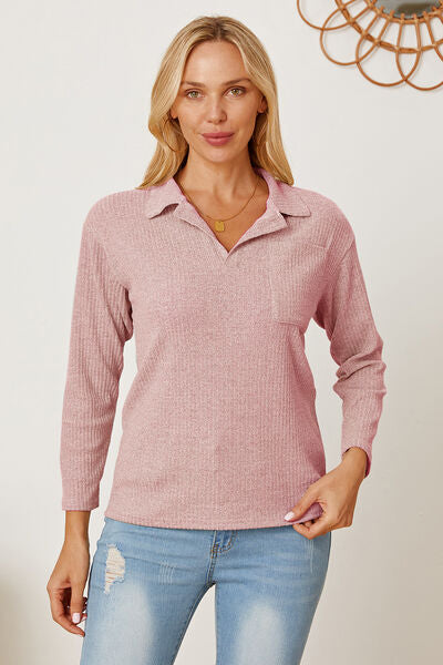 Load image into Gallery viewer, Collared Neck Dropped Shoulder T-Shirt
