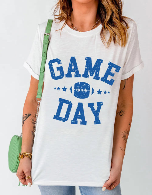 Load image into Gallery viewer, GAME DAY Round Neck Short Sleeve T-Shirt
