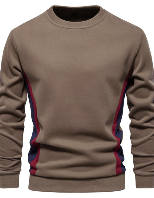 Load image into Gallery viewer, Men's Side Striped Contrast Round Neck Sweatshirt
