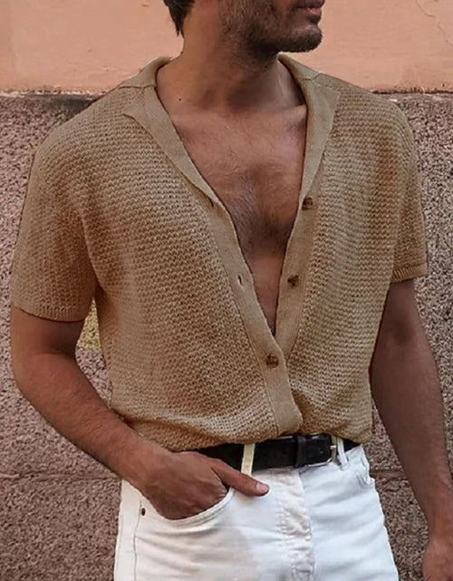 Load image into Gallery viewer, Men's Full Size Button Down Short Sleeve Shirt Plus Size
