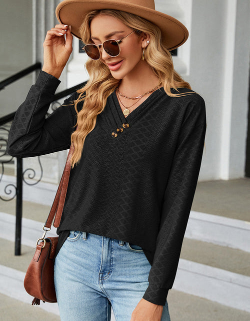 Load image into Gallery viewer, V-Neck Long Sleeve T-Shirt
