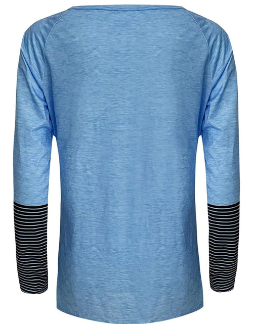 Load image into Gallery viewer, Full Size Striped Quarter Button Long Sleeve T-Shirt
