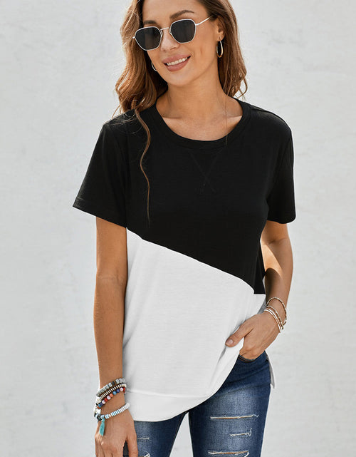 Load image into Gallery viewer, Two-Tone Round Neck Tee
