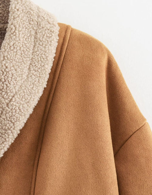 Load image into Gallery viewer, Fuzzy Collared Neck Long Sleeve Jacket
