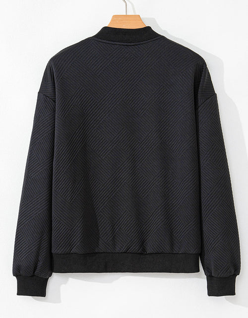 Load image into Gallery viewer, Texture Zip Up Baseball Collar Long Sleeve Jacket
