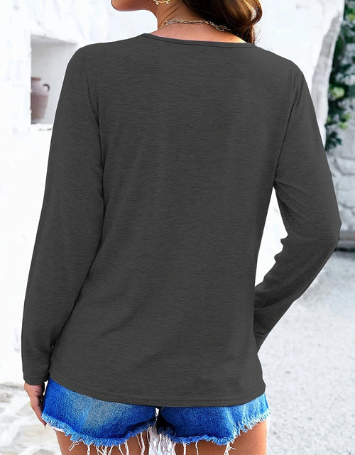 Load image into Gallery viewer, Crisscross V-Neck Long Sleeve T-Shirt
