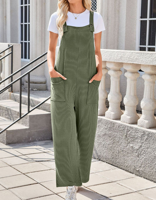 Load image into Gallery viewer, Lovelet Square Neck Wide Strap Overalls with Pockets
