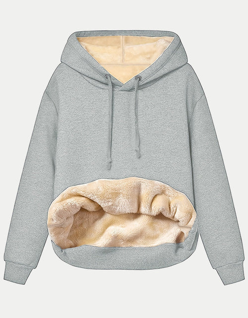 Load image into Gallery viewer, Drawstring Long Sleeve Hoodie with Kangaroo Pocket
