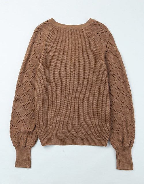Load image into Gallery viewer, Openwork V-Neck Button Up Cardigan
