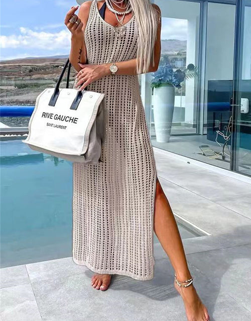 Load image into Gallery viewer, Openwork Slit Cutout Wide Strap Dress
