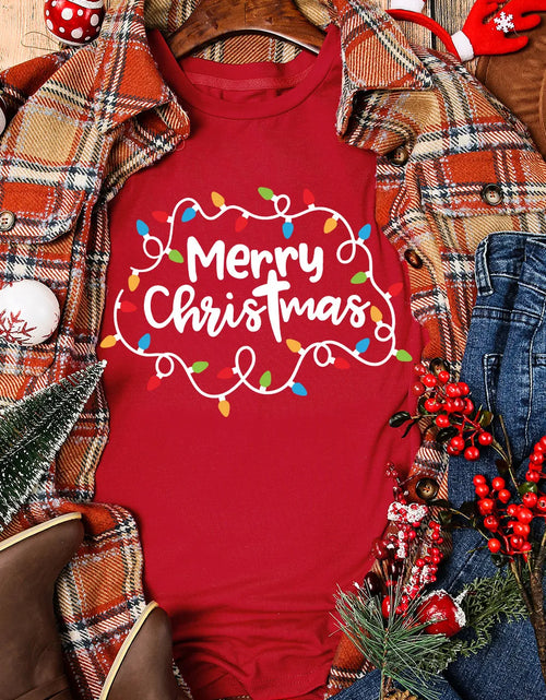 Load image into Gallery viewer, MERRY CHRISTMAS Round Neck Short Sleeve T-Shirt
